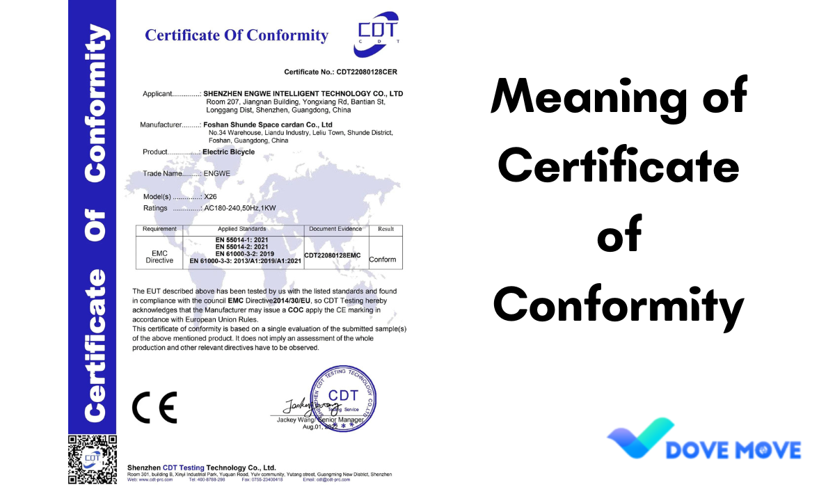 Meaning of Certificate of Conformity